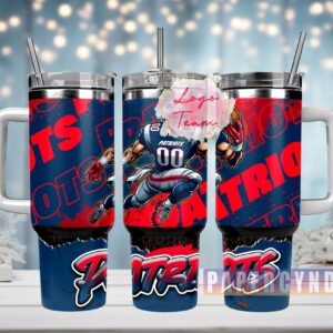 New England Patriots Custom Stanley Quencher 40oz Stainless Steel Tumbler With Handle