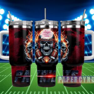 New England Patriots Custom Stanley Quencher 40oz Stainless Steel Tumbler With Handle