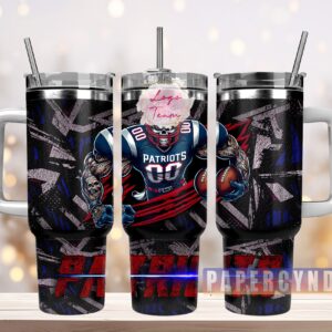New England Patriots Custom Stanley Quencher 40oz Stainless Steel Tumbler With Handle