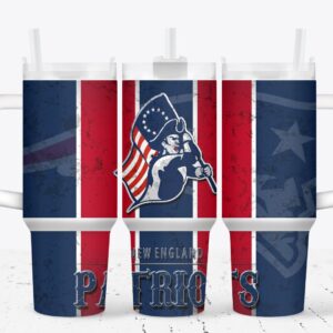 New England Patriots Football NFL Custom Stanley Quencher 40oz Stainless Steel Tumbler With Handle