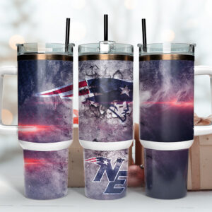New England Patriots NFL Custom Stanley Quencher 40oz Stainless Steel Tumbler With Handle