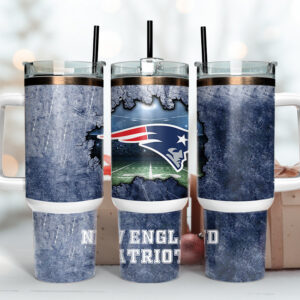 New England Patriots NFL Custom Stanley Quencher 40oz Stainless Steel Tumbler With Handle