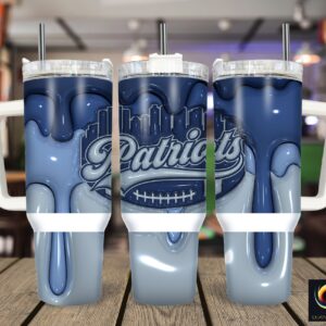 New England Patriots NFL Custom Stanley Quencher 40oz Stainless Steel Tumbler With Handle