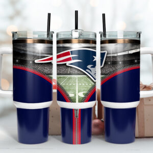 New England Patriots NFL Custom Stanley Quencher 40oz Stainless Steel Tumbler With Handle