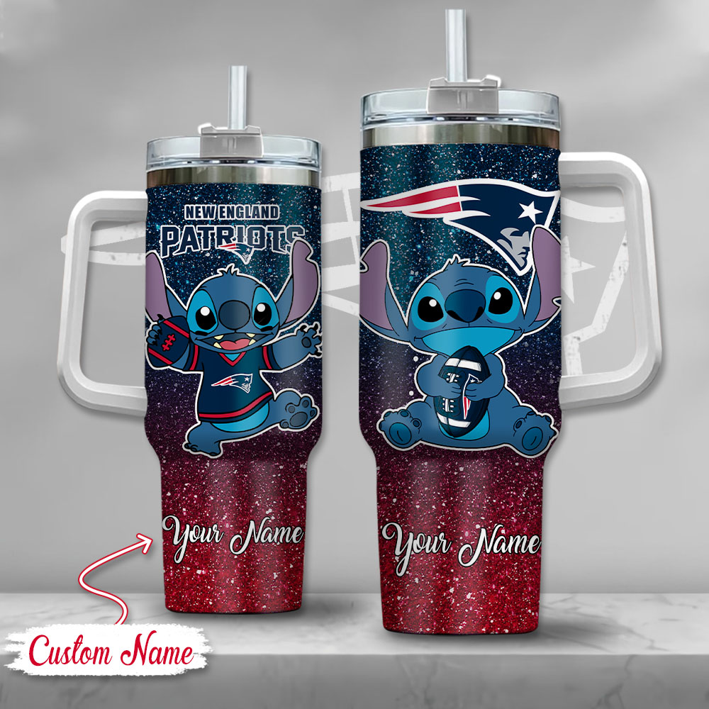 New England Patriots NFL Custom Stanley Quencher 40oz Stainless Steel Tumbler With Handle