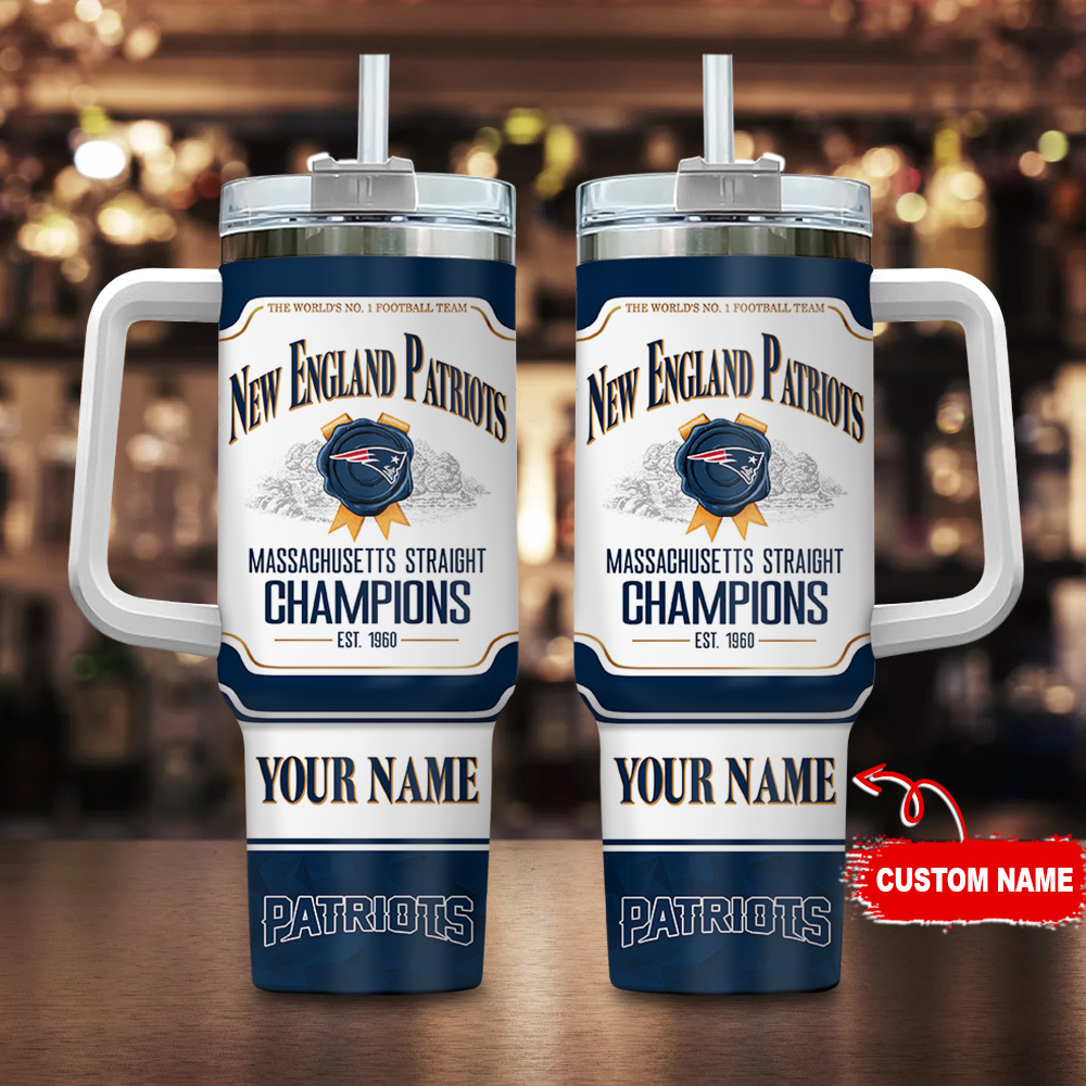 New England Patriots NFL Jim Beam Custom Stanley Quencher 40oz Stainless Steel Tumbler With Handle