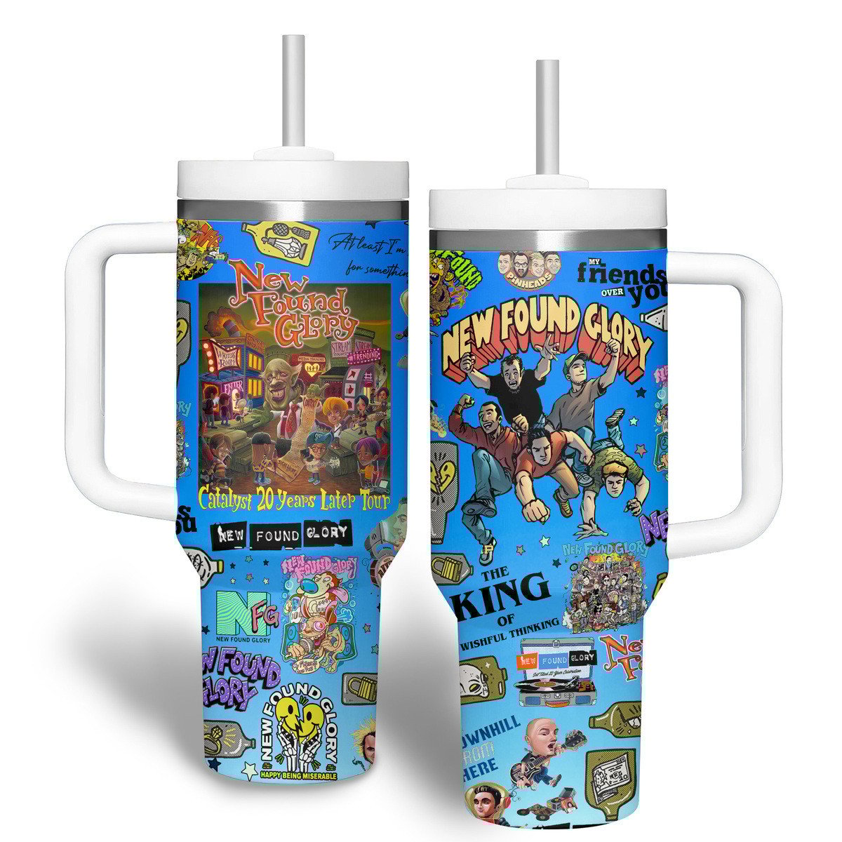 New Found Glory Music Custom Stanley Quencher 40oz Stainless Steel Tumbler With Handle