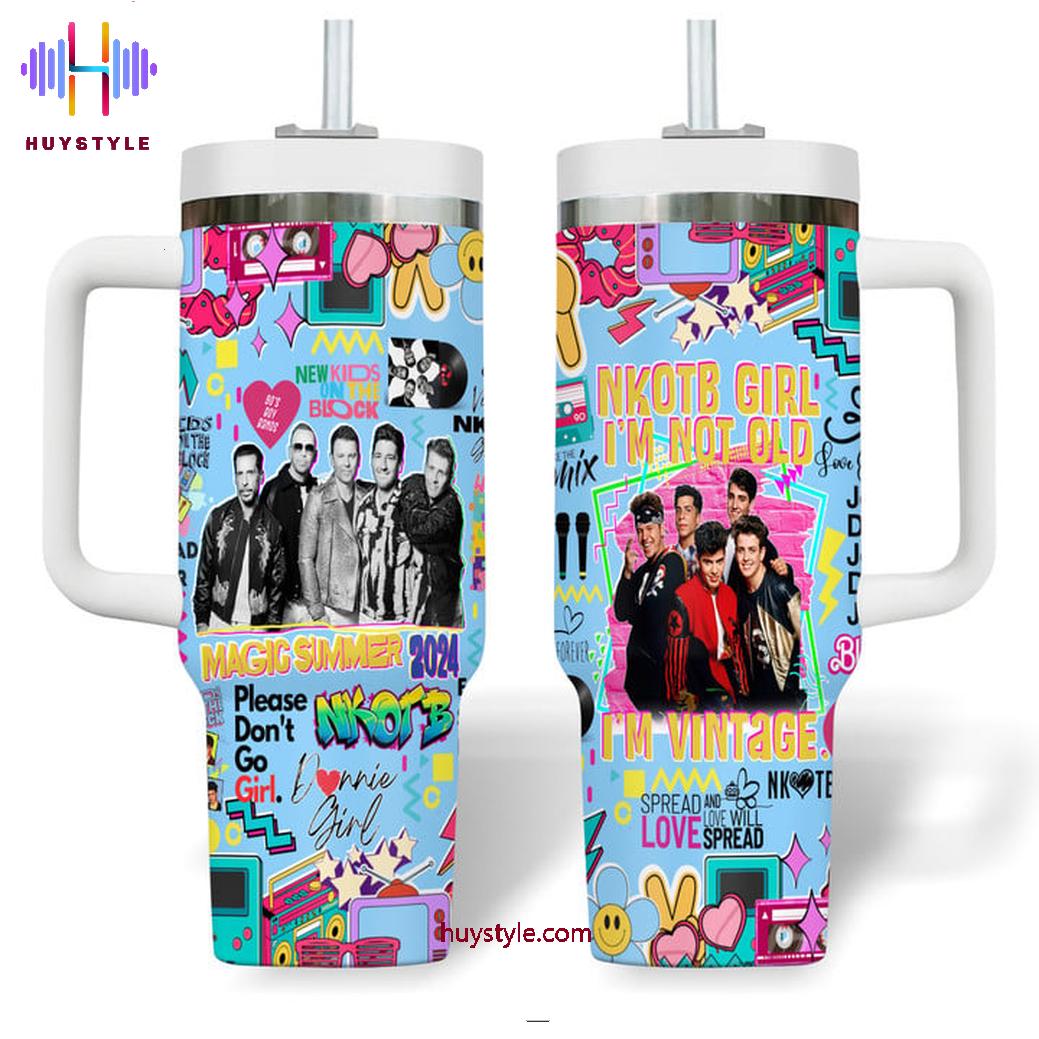 New Kids On The Block Music Custom Stanley Quencher 40oz Stainless Steel Tumbler With Handle