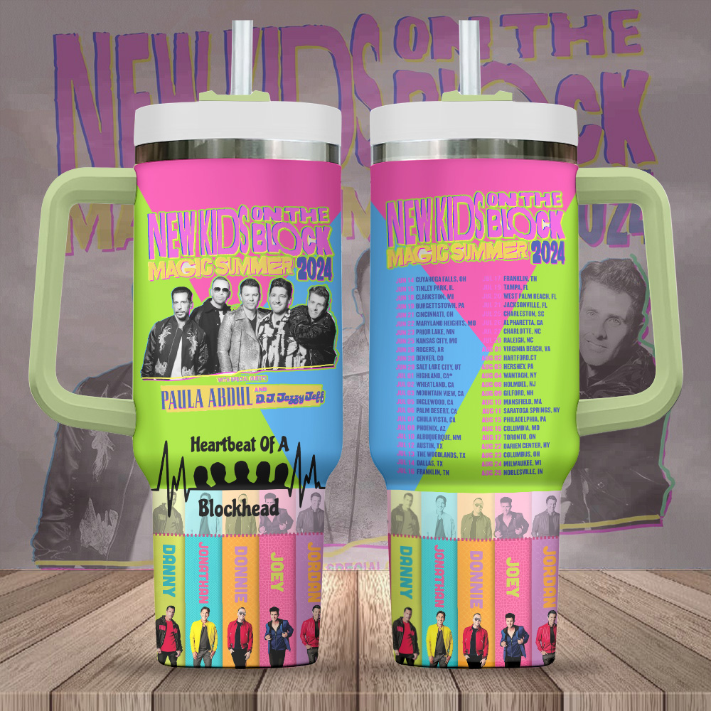 New Kids On The Block Music Custom Stanley Quencher 40oz Stainless Steel Tumbler With Handle