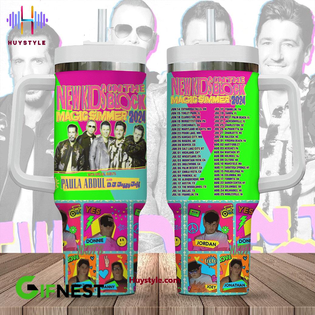 New Kids On The Block Music Custom Stanley Quencher 40oz Stainless Steel Tumbler With Handle