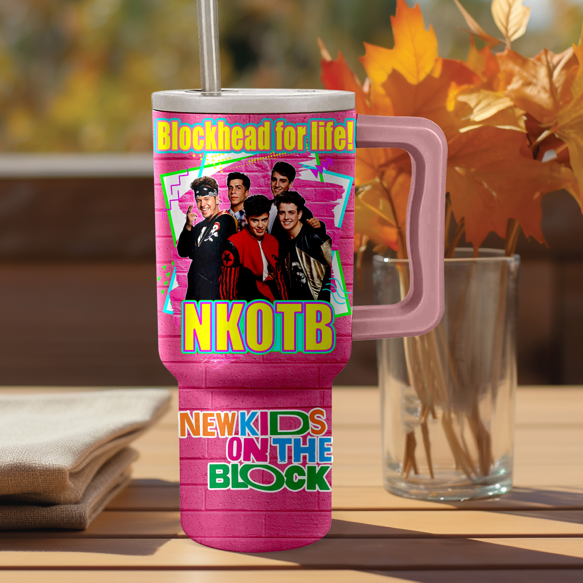 New Kids on the BlockÂ Music Custom Stanley Quencher 40oz Stainless Steel Tumbler With Handle