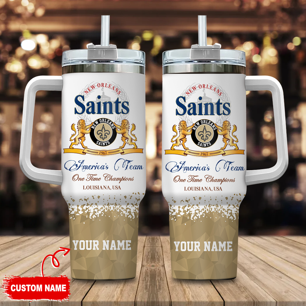 New Orleans Saints NFL Champions Modelo Custom Stanley Quencher 40oz Stainless Steel Tumbler With Handle