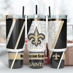 New Orleans Saints NFL Custom Stanley Quencher 40oz Stainless Steel Tumbler With Handle