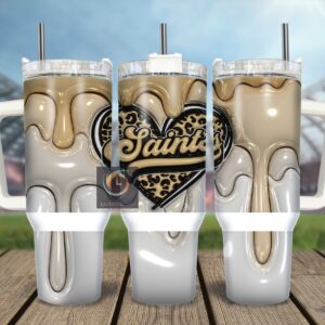 New Orleans Saints NFL Custom Stanley Quencher 40oz Stainless Steel Tumbler With Handle