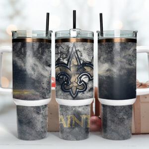 New Orleans Saints NFL Custom Stanley Quencher 40oz Stainless Steel Tumbler With Handle