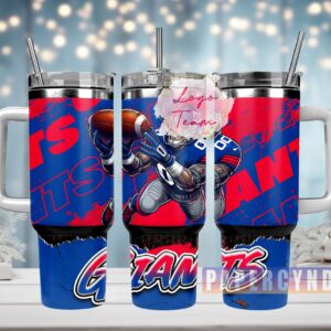 New York Giants Custom Stanley Quencher 40oz Stainless Steel Tumbler With Handle