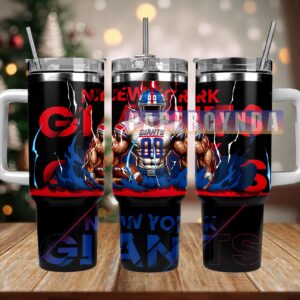 New York Giants Custom Stanley Quencher 40oz Stainless Steel Tumbler With Handle
