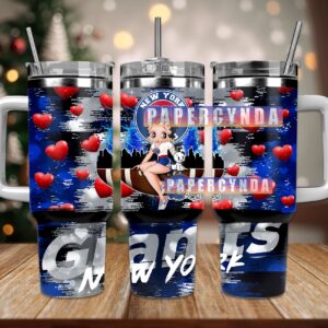 New York Giants Custom Stanley Quencher 40oz Stainless Steel Tumbler With Handle