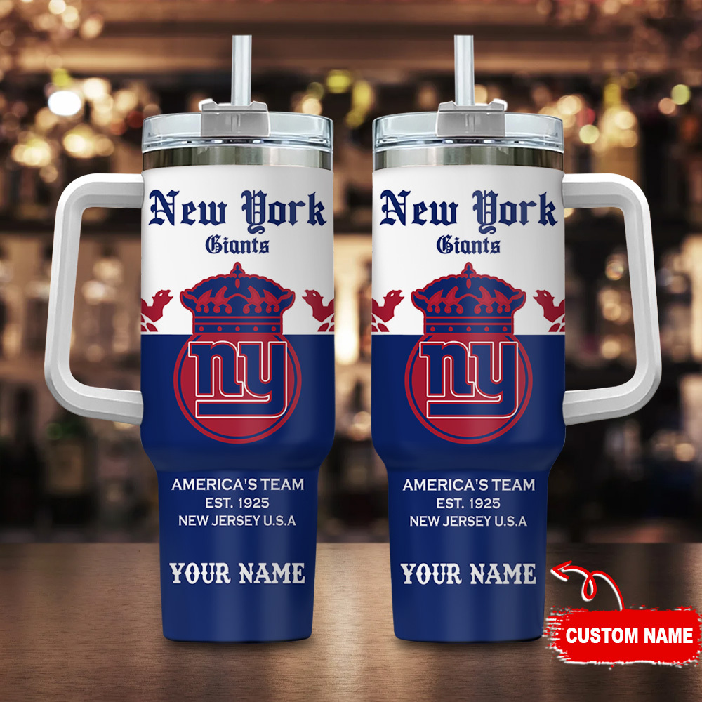 New York Giants NFL Corona Extra Custom Stanley Quencher 40oz Stainless Steel Tumbler With Handle