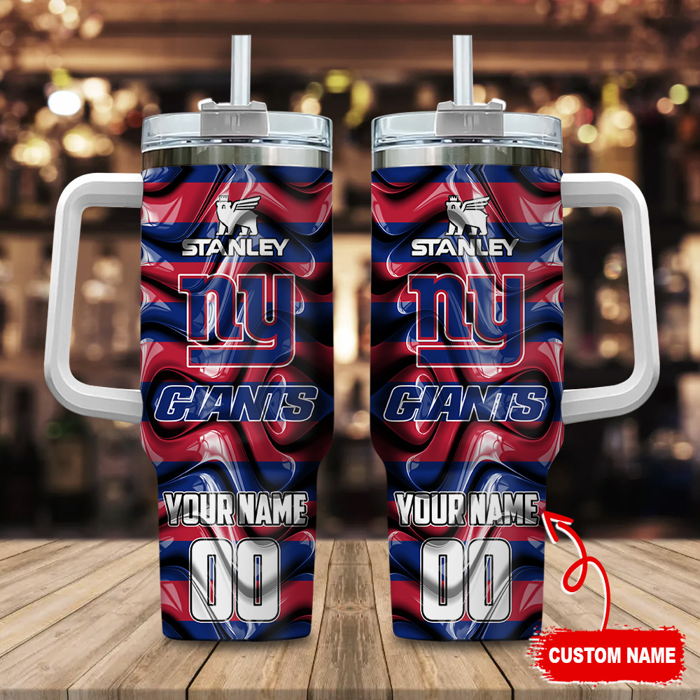 New York Giants NFL Custom Stanley Quencher 40oz Stainless Steel Tumbler With Handle