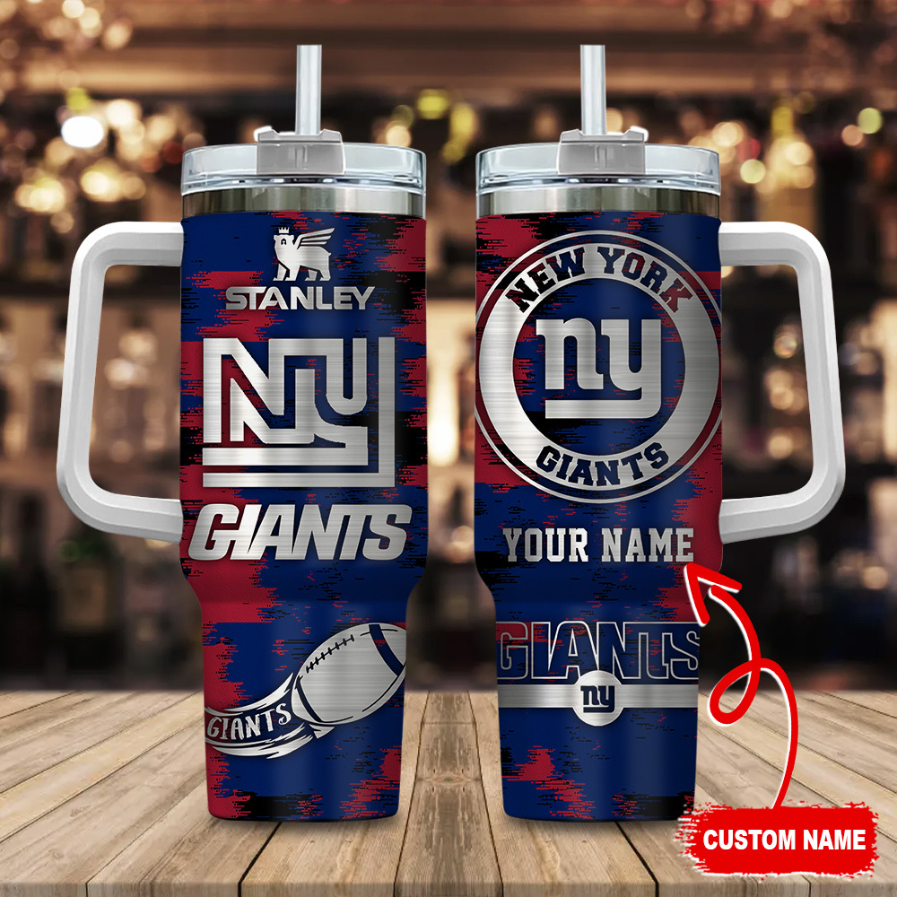 New York Giants NFL Custom Stanley Quencher 40oz Stainless Steel Tumbler With Handle