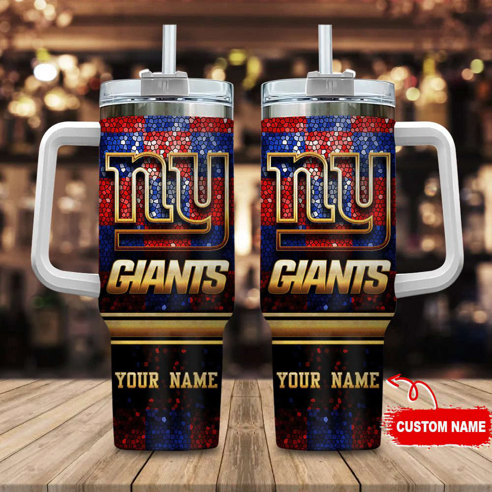 New York Giants NFL Custom Stanley Quencher 40oz Stainless Steel Tumbler With Handle