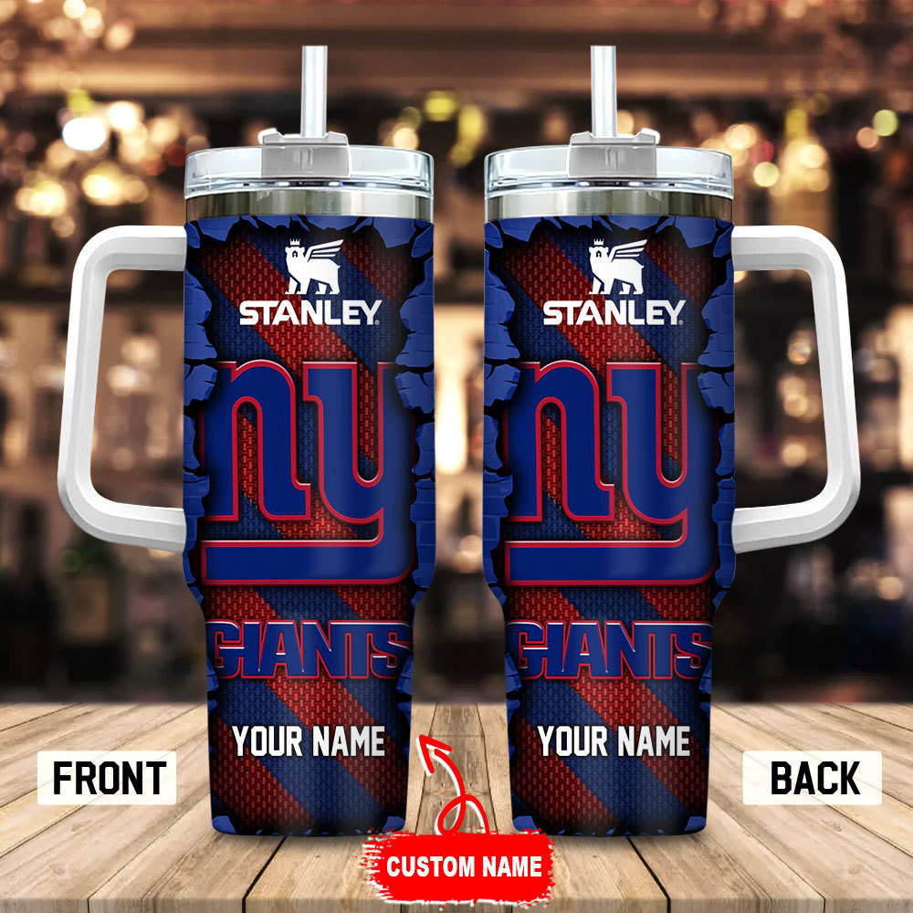 New York Giants NFL Custom Stanley Quencher 40oz Stainless Steel Tumbler With Handle