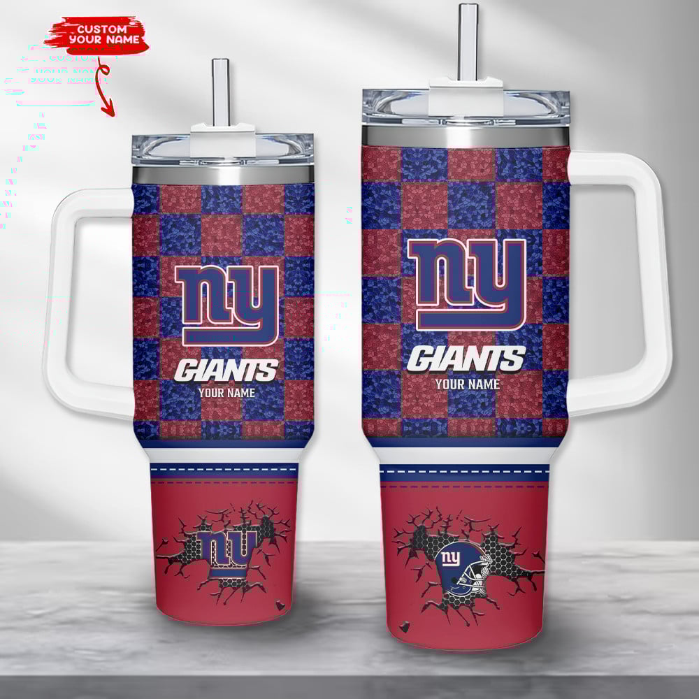 New York Giants NFL Custom Stanley Quencher 40oz Stainless Steel Tumbler With Handle