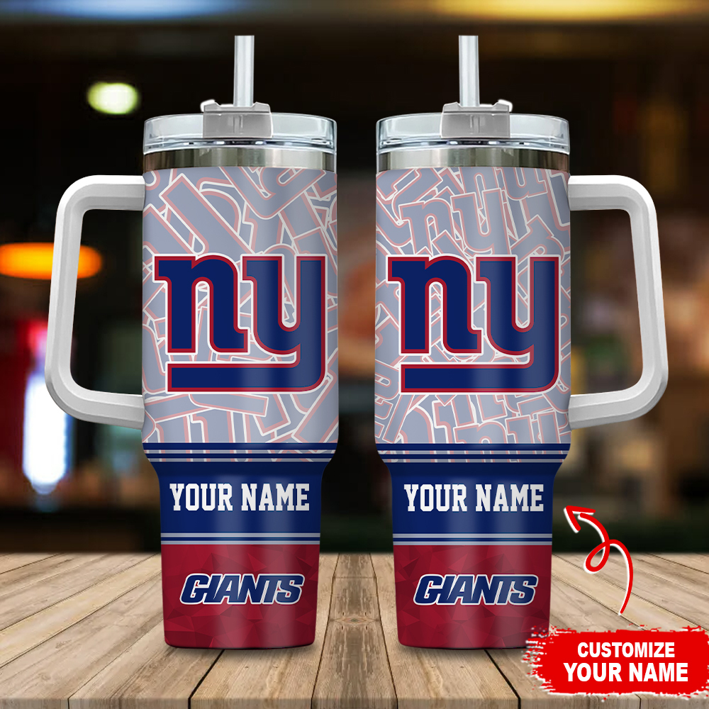 New York Giants NFL Custom Stanley Quencher 40oz Stainless Steel Tumbler With Handle