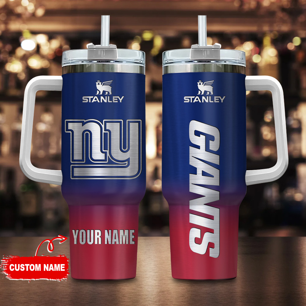 New York Giants NFL Custom Stanley Quencher 40oz Stainless Steel Tumbler With Handle