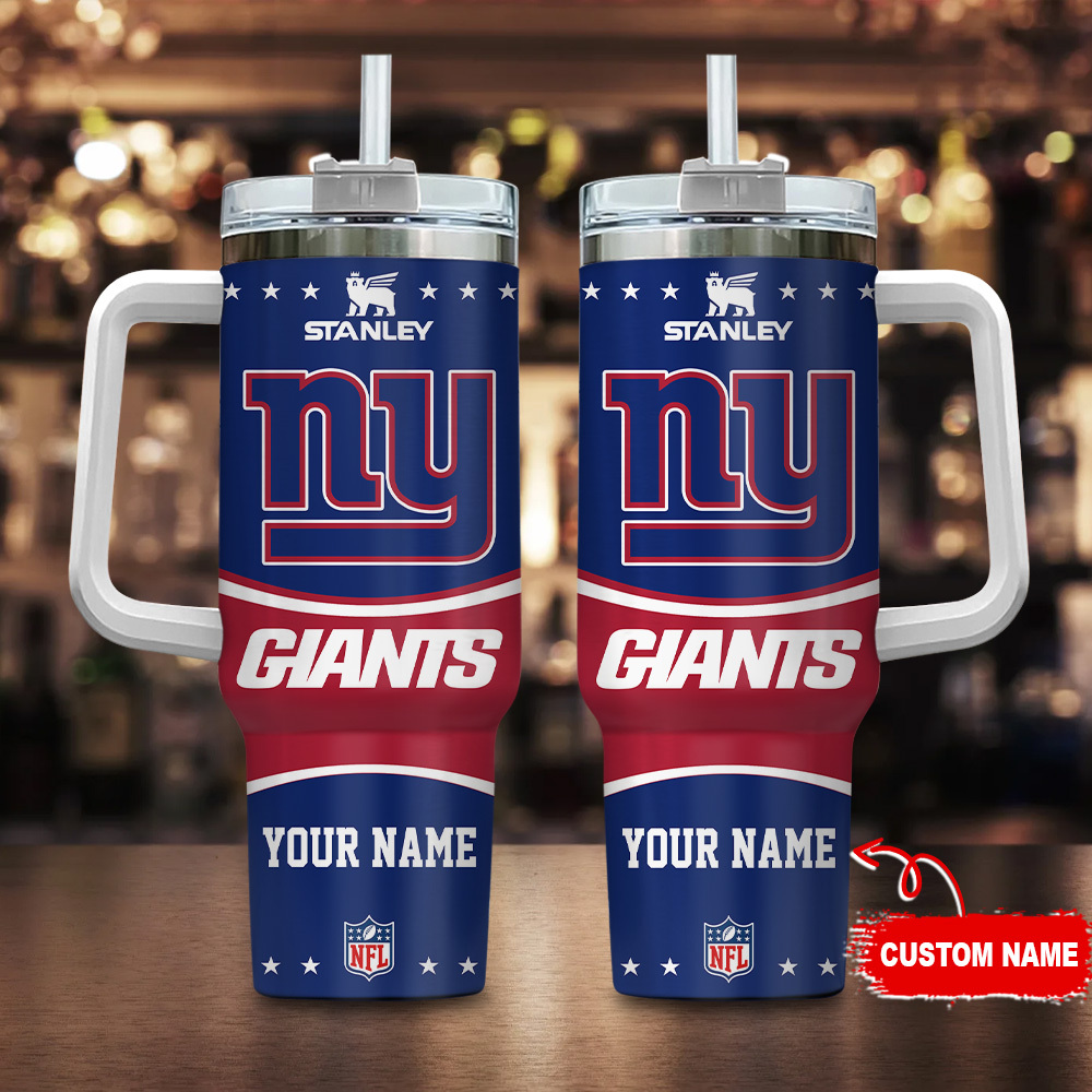 New York Giants NFL Custom Stanley Quencher 40oz Stainless Steel Tumbler With Handle