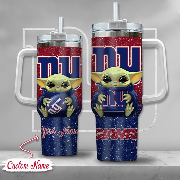 New York Giants NFL Custom Stanley Quencher 40oz Stainless Steel Tumbler With Handle