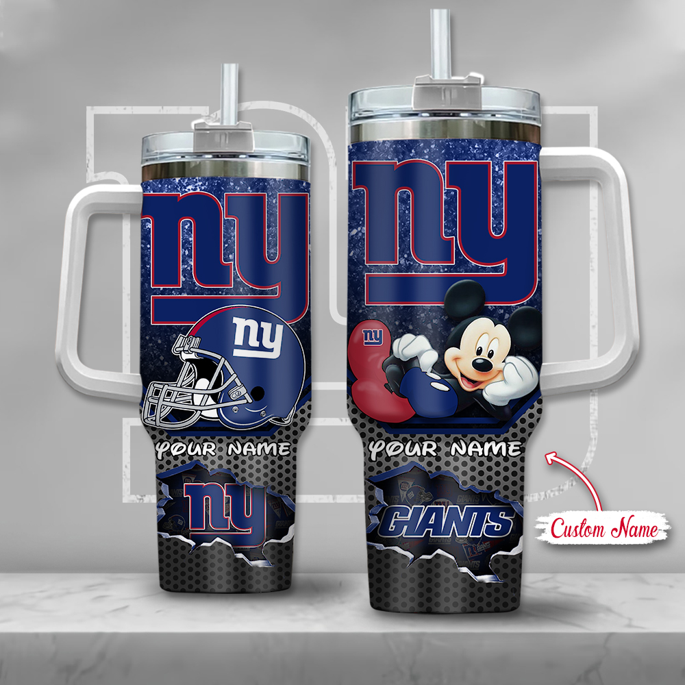 New York Giants NFL Custom Stanley Quencher 40oz Stainless Steel Tumbler With Handle