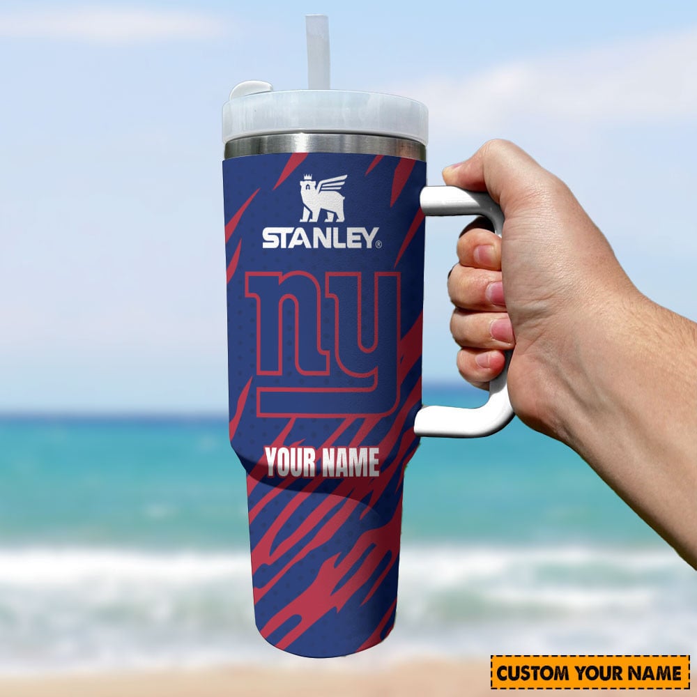 New York Giants NFL Custom Stanley Quencher 40oz Stainless Steel Tumbler With Handle
