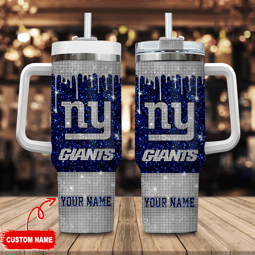 New York Giants NFL Custom Stanley Quencher 40oz Stainless Steel Tumbler With Handle