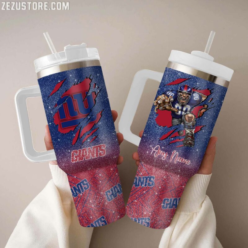 New York Giants NFL Custom Stanley Quencher 40oz Stainless Steel Tumbler With Handle