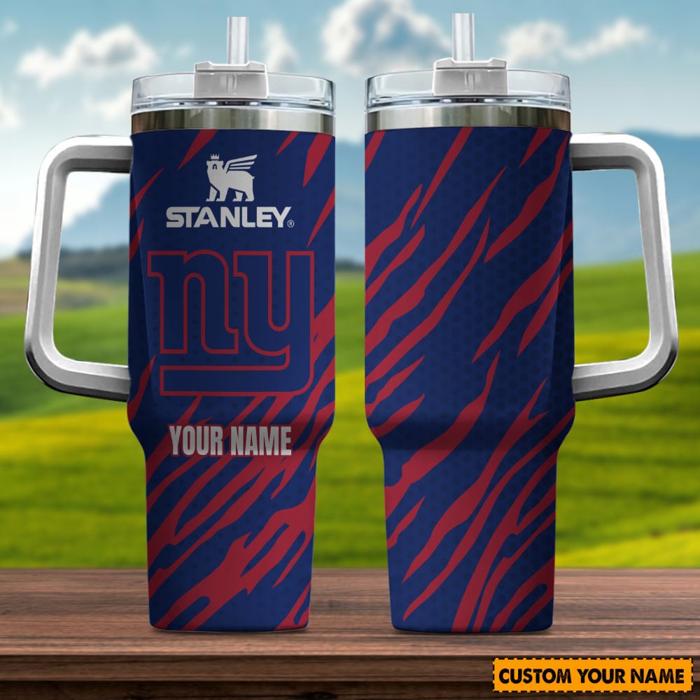 New York Giants NFL Custom Stanley Quencher 40oz Stainless Steel Tumbler With Handle
