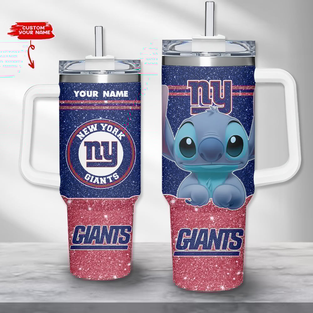 New York Giants NFL Custom Stanley Quencher 40oz Stainless Steel Tumbler With Handle