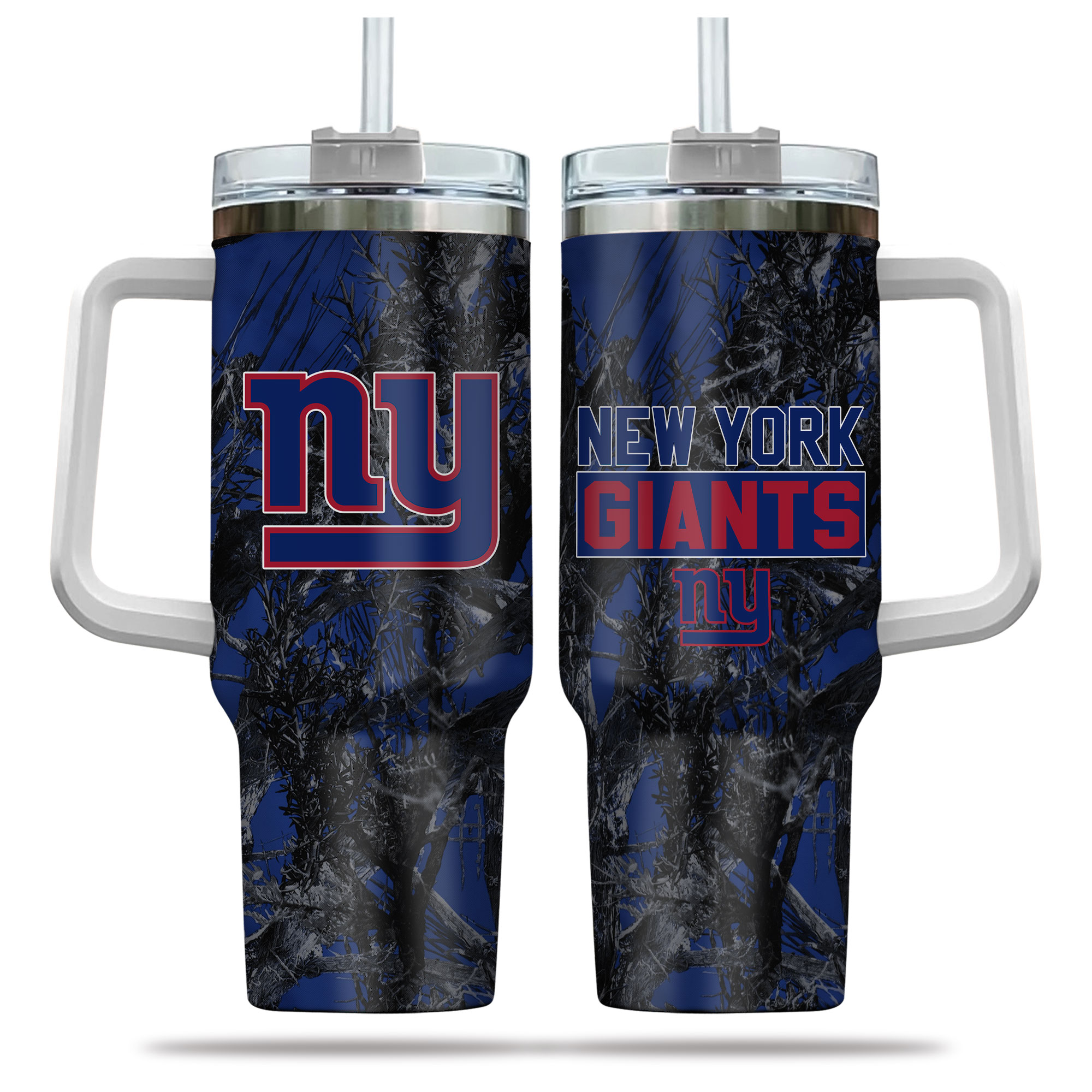 New York Giants NFL Hunting Custom Stanley Quencher 40oz Stainless Steel Tumbler With Handle