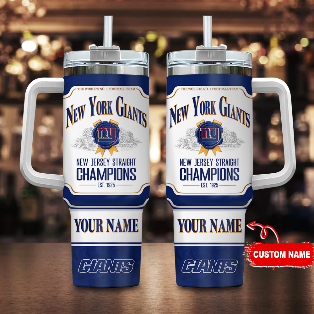 New York Giants NFL Jim Beam Custom Stanley Quencher 40oz Stainless Steel Tumbler With Handle