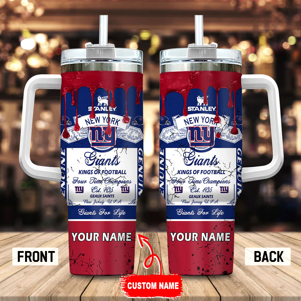 New York Giants NFL Kings Of Football Custom Stanley Quencher 40oz Stainless Steel Tumbler With Handle