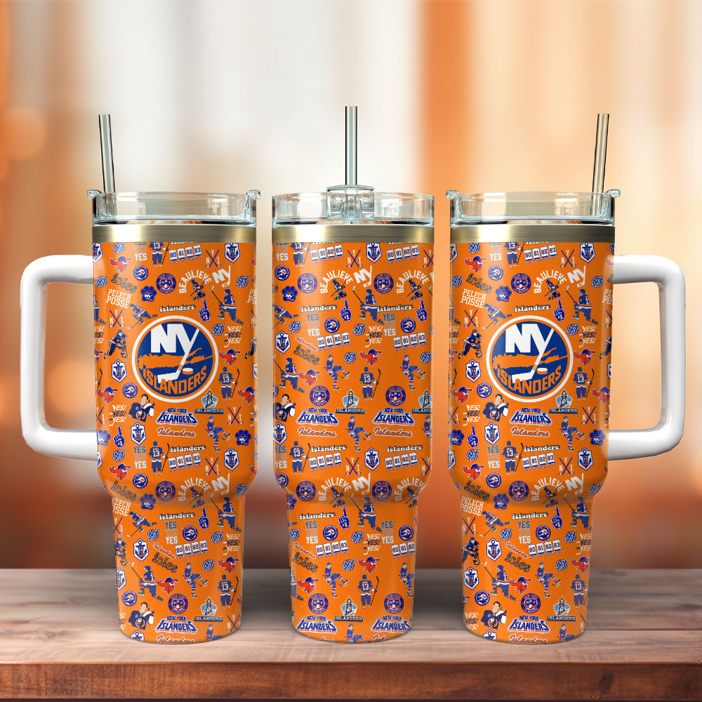 New York Islanders Ice Hockey NHL Sport Custom Stanley Quencher 40oz Stainless Steel Tumbler With Handle
