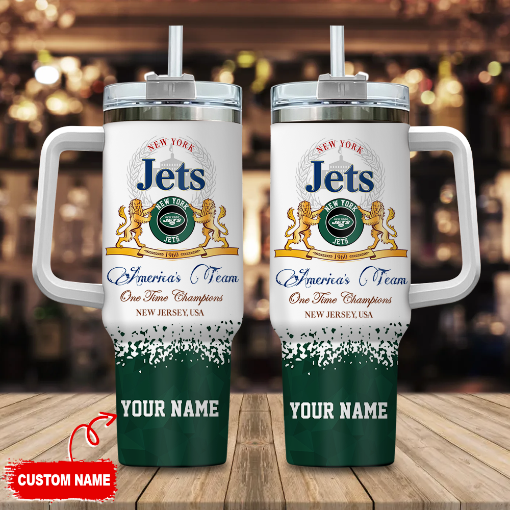 New York Jets NFL Champions Modelo Custom Stanley Quencher 40oz Stainless Steel Tumbler With Handle