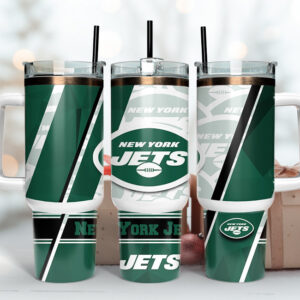 New York Jets NFL Custom Stanley Quencher 40oz Stainless Steel Tumbler With Handle