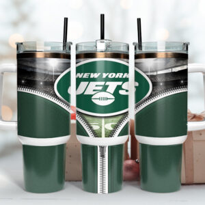 New York Jets NFL Custom Stanley Quencher 40oz Stainless Steel Tumbler With Handle
