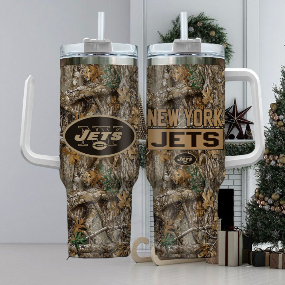 New York Jets NFL Custom Stanley Quencher 40oz Stainless Steel Tumbler With Handle