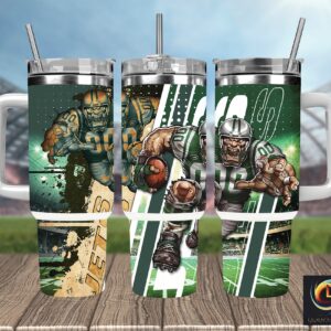 New York Jets NFL Mascot Custom Stanley Quencher 40oz Stainless Steel Tumbler With Handle