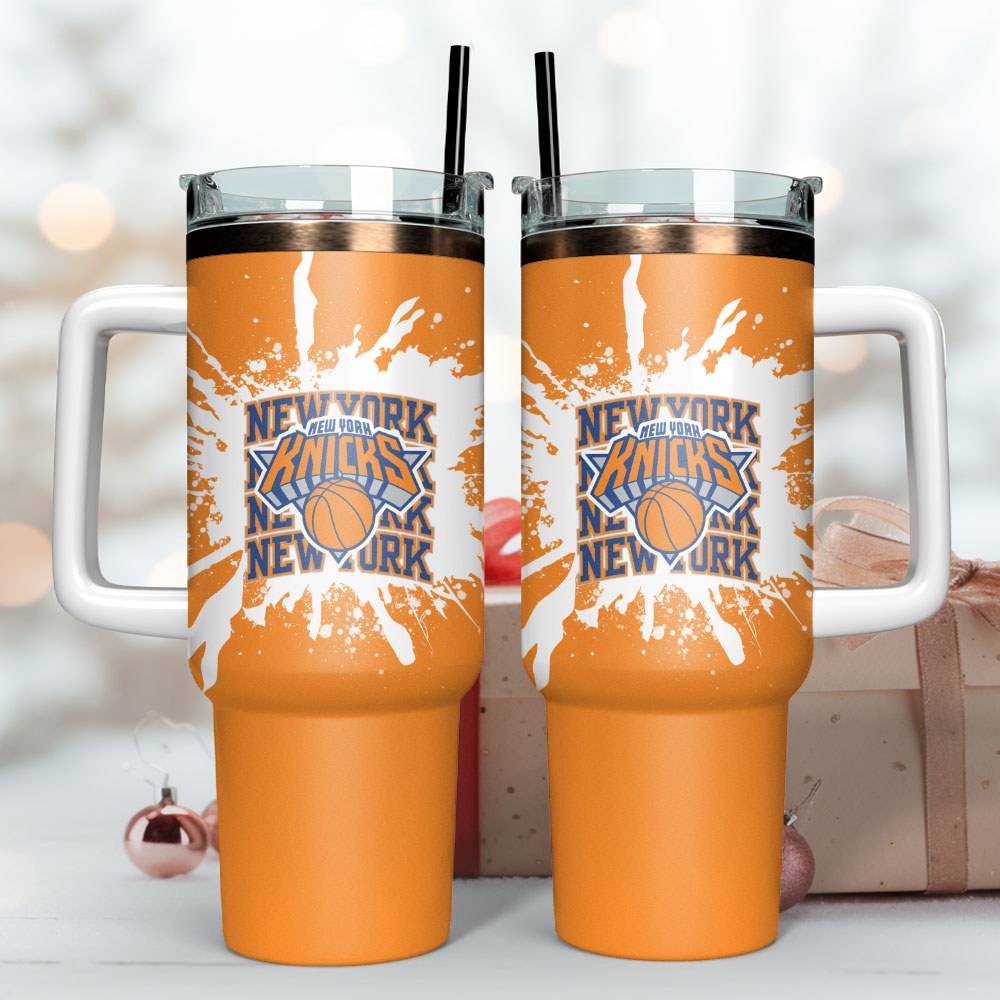 New York Knicks NBA Sport Custom Stanley Quencher 40oz Stainless Steel Tumbler With Handle