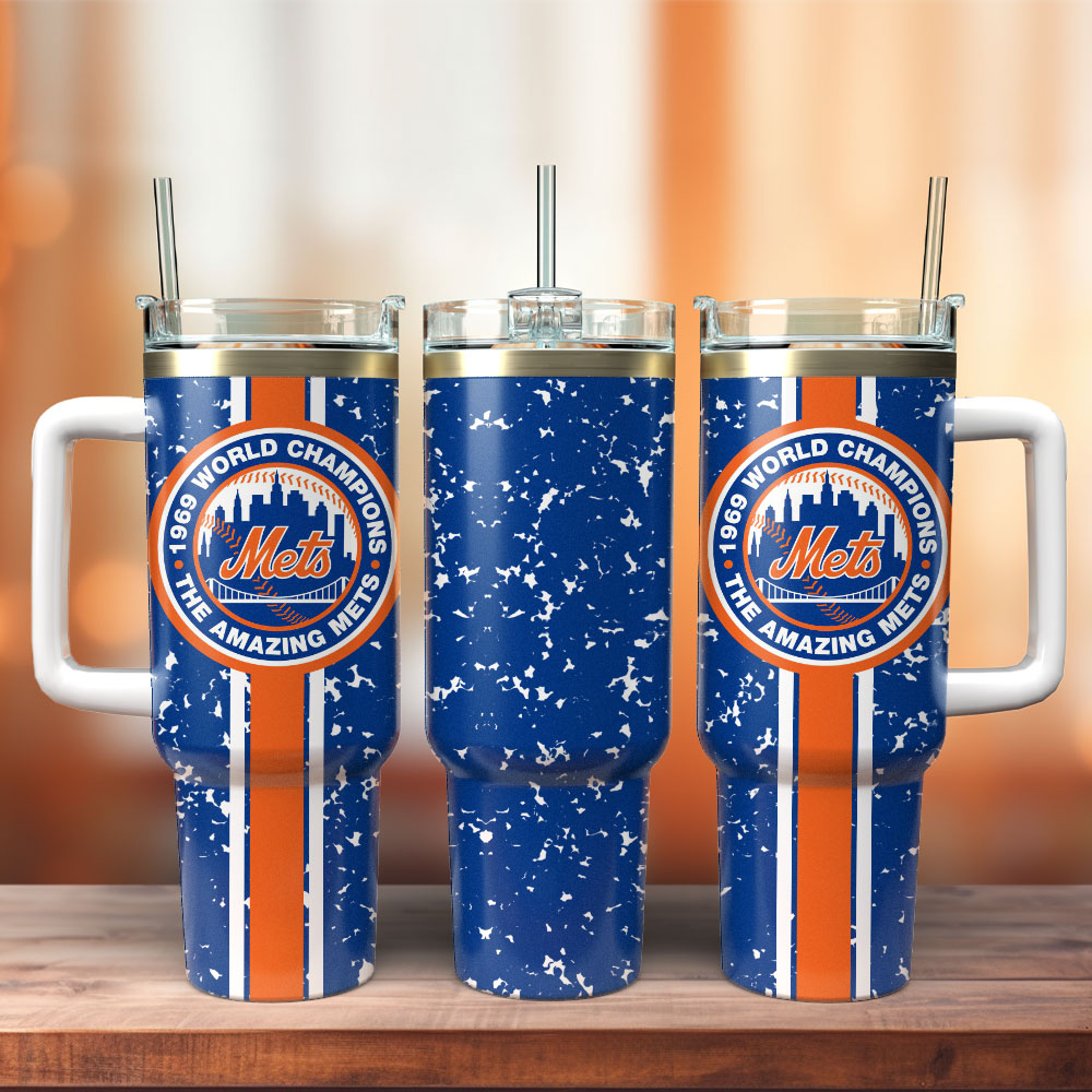 New York Mets Baseball MLB Sport Custom Stanley Quencher 40oz Stainless Steel Tumbler With Handle