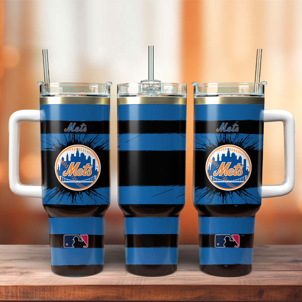 New York Mets Baseball MLB Sport Custom Stanley Quencher 40oz Stainless Steel Tumbler With Handle
